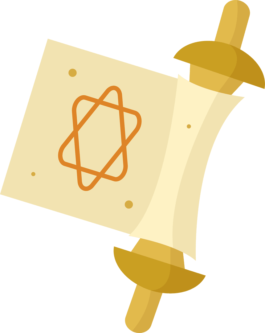 Transparent Vector Parchment Scroll with Star Symbol
