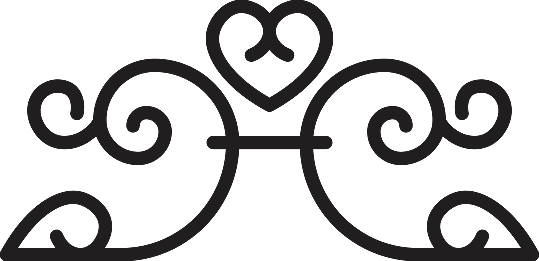 Abstract Decorative Swirl Element on Transparent