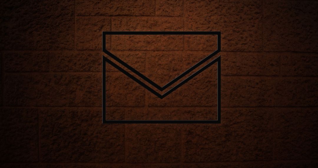 Email Icon Displayed on Textured Brick Wall Background