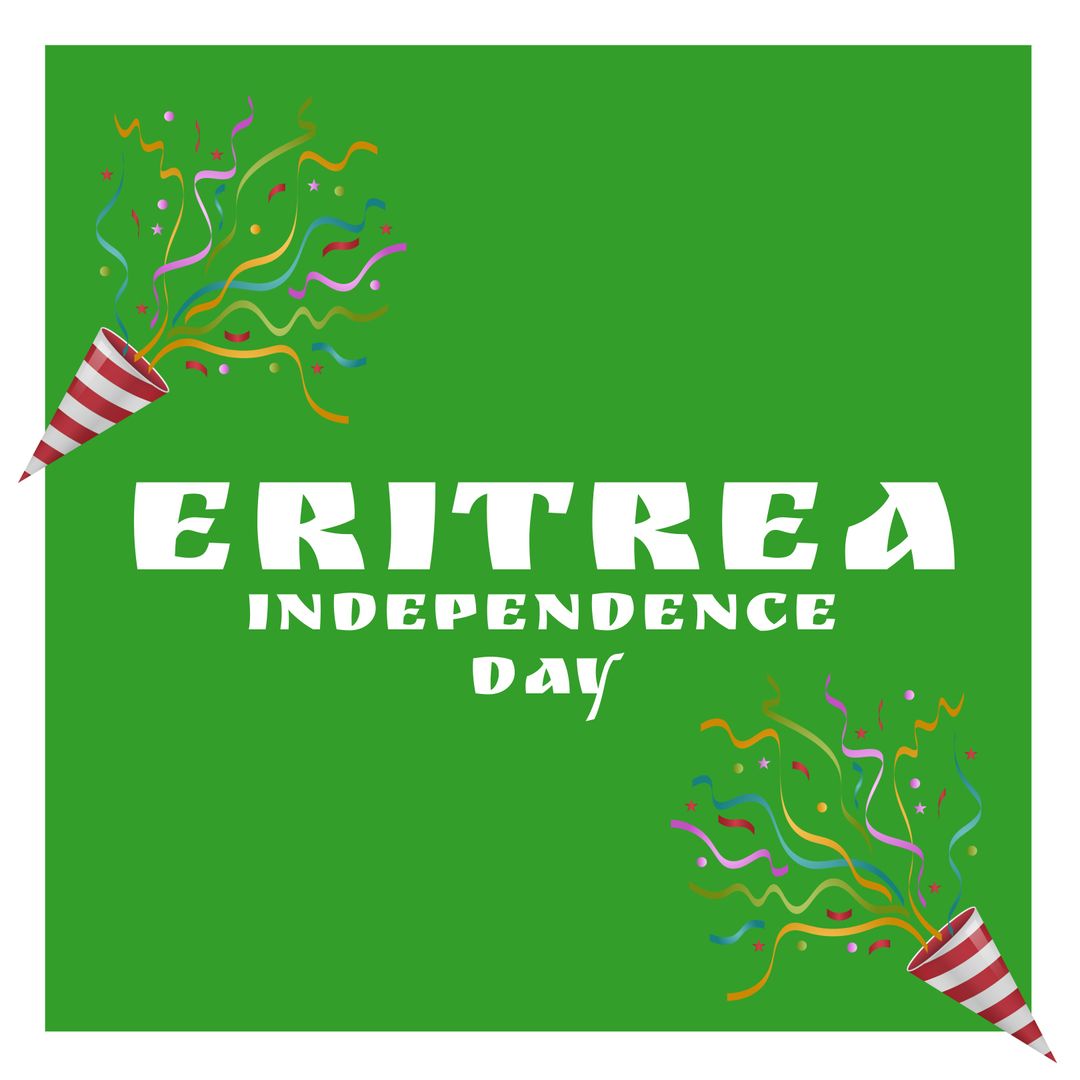 Eritrea Independence Day Celebratory Design with Party Poppers