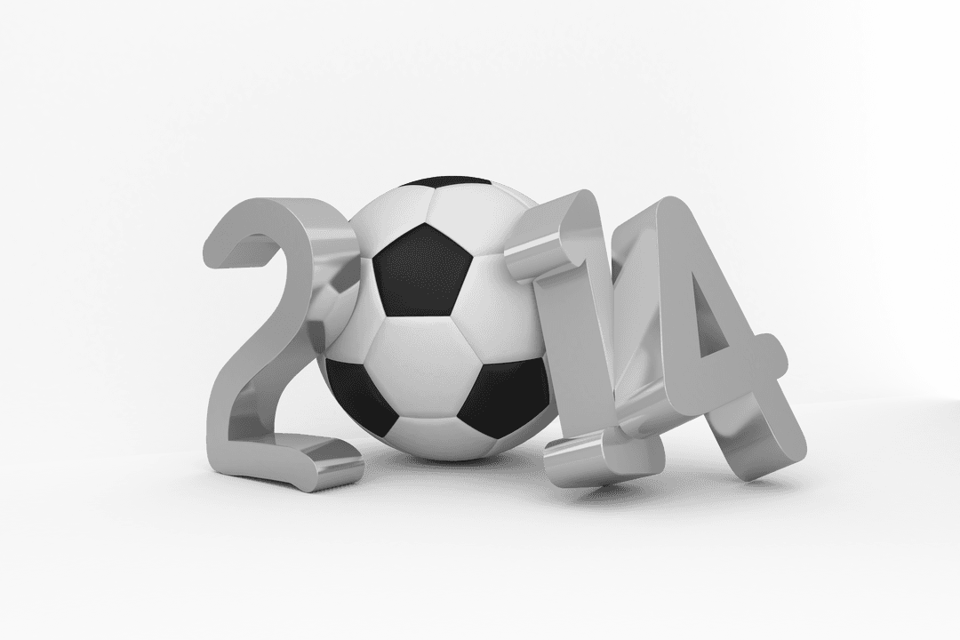 Transparent 2014 Soccer Theme with Ball for World Cup Events