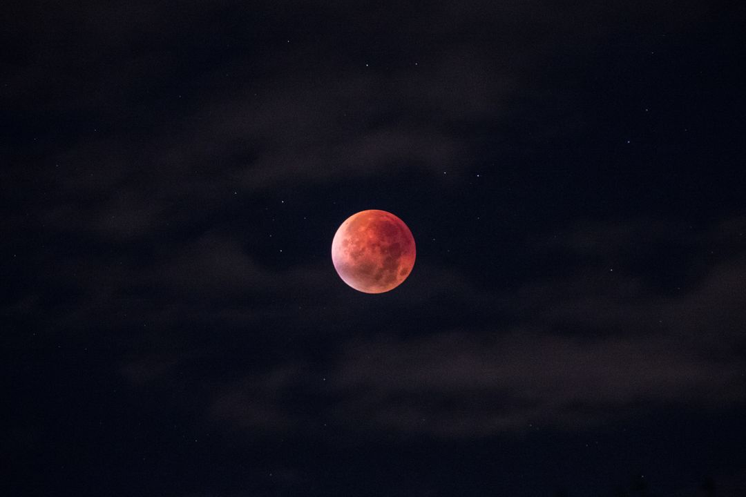 Blood Moon During Lunar Eclipse Against Night Sky - Free Images, Stock Photos and Pictures on Pikwizard.com