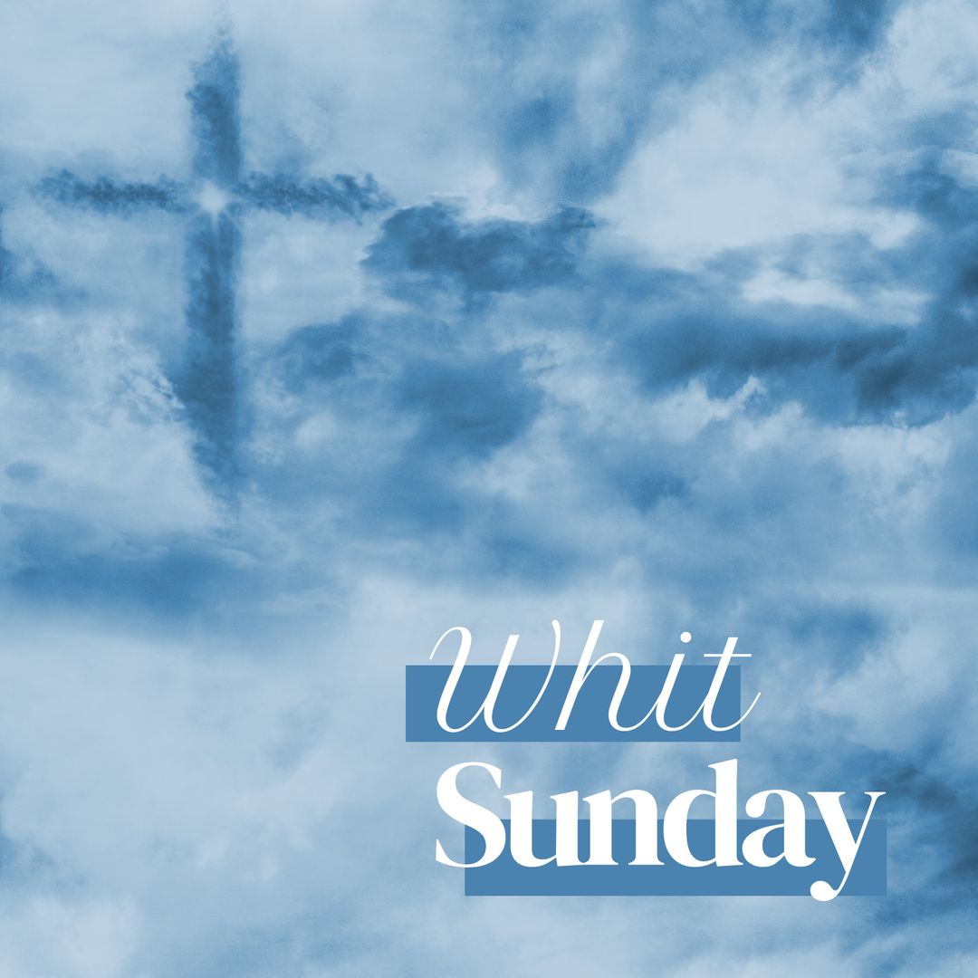 Whit Sunday Clouds with Cross Symbol of Faith