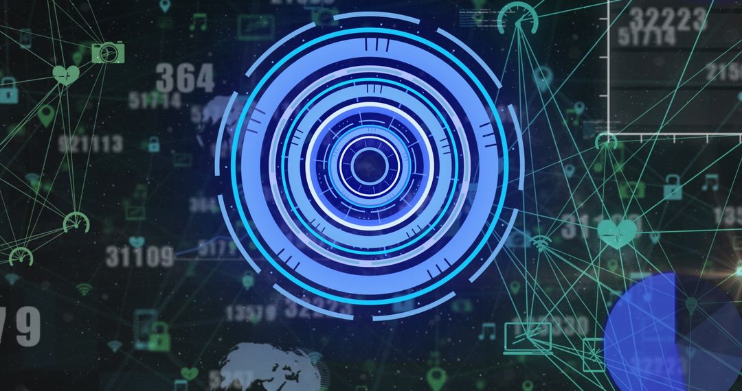 Futuristic Data Interface with Global Network Connections