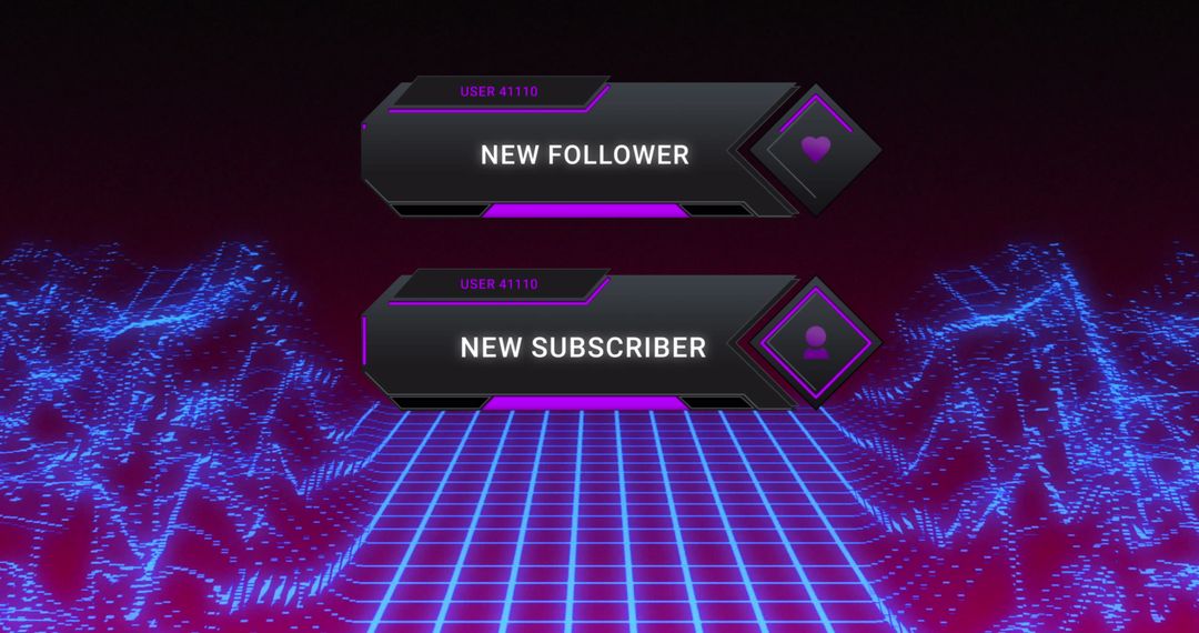 Digital Social Media Notification Graphics Overlay Display