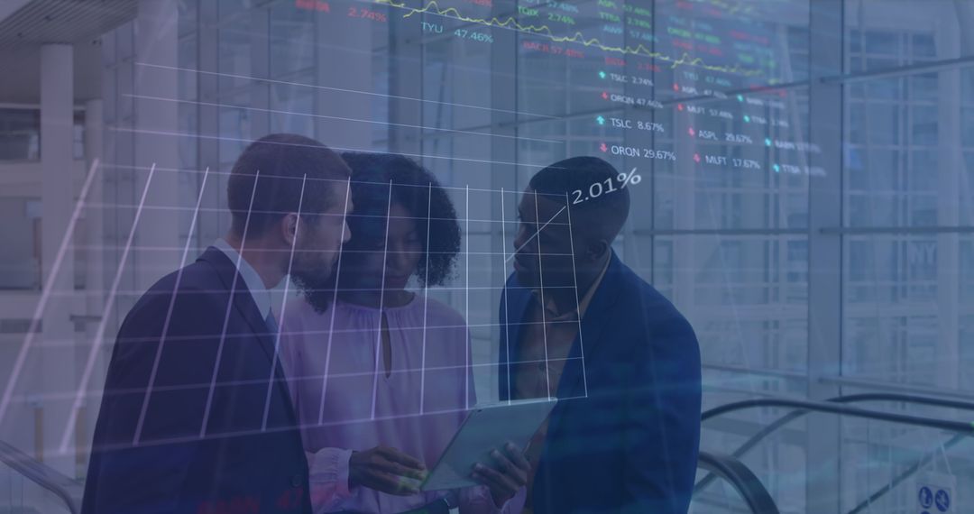 Diverse Business Team Analyzing Global Data Interactions