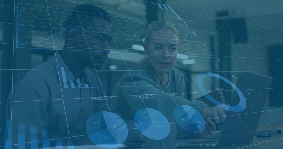 Business Team Analyzing Data Charts for Strategic Insights