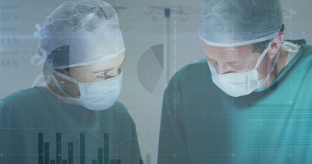 Surgeons Viewing Medical Data Overlay