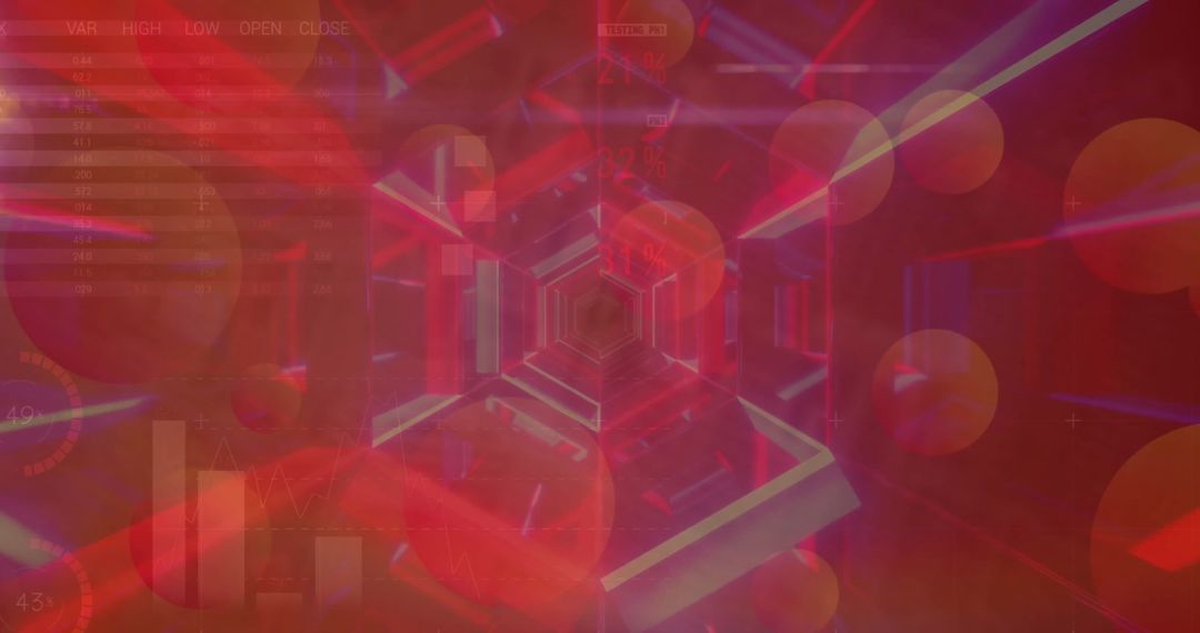 Futuristic Digital Tunnel with Financial Data Diagrams