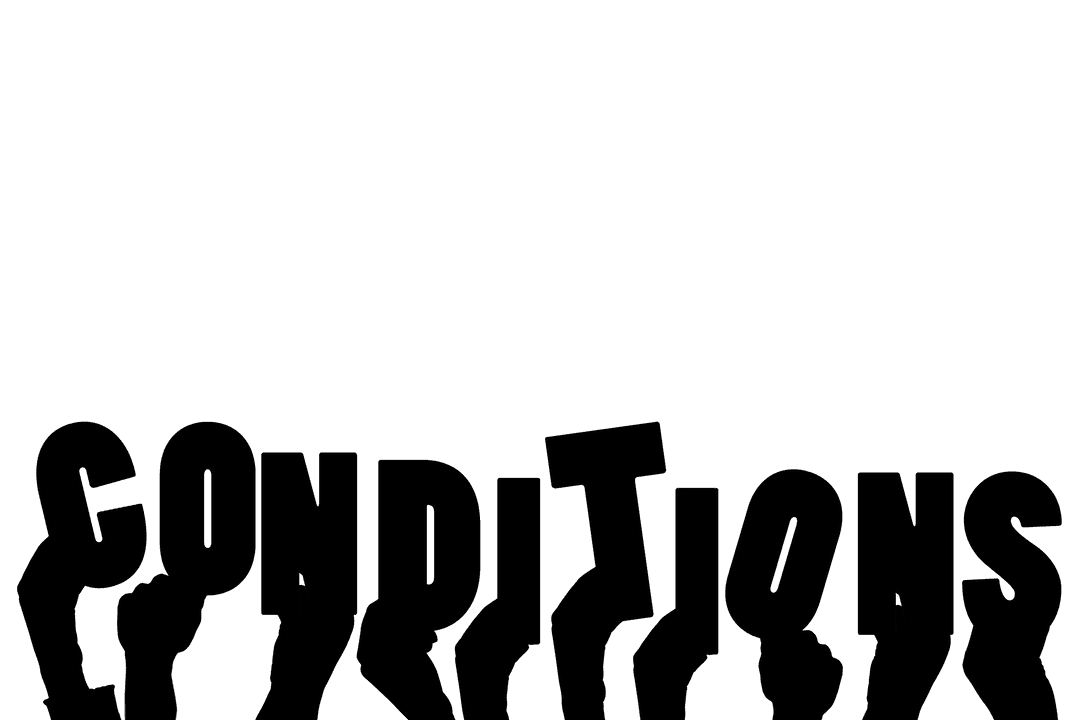 Transparent Illustration of Hands with Conditions Text