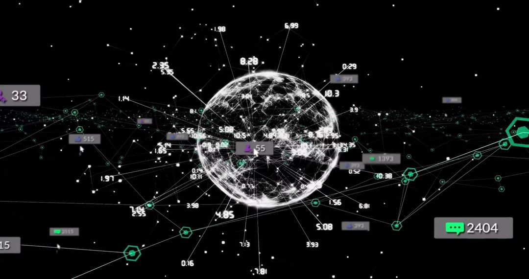 Digital Global Connections in Virtual Network Concept