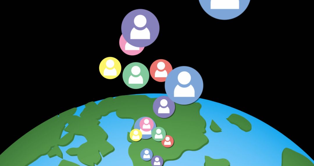 Digital Global Connections with User Interface Icons