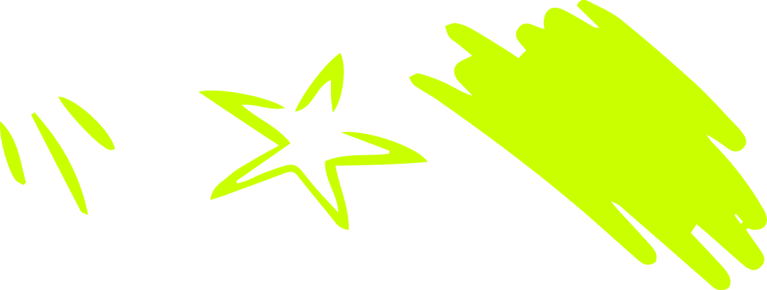 Lime-Green Doodles Floating on Transparent Background for Graphic Design
