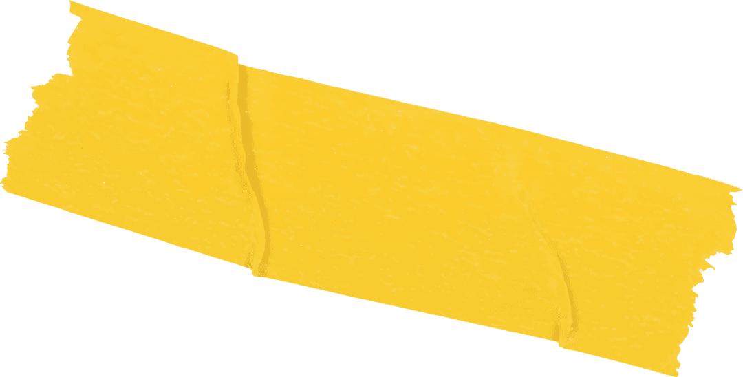 Tempoto Torn Yellow Tape on Transparent Background for Creative Design