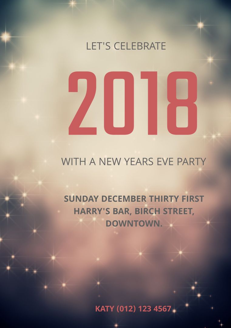 Festive New Year's Eve Party Invitation with Sparkling Effects