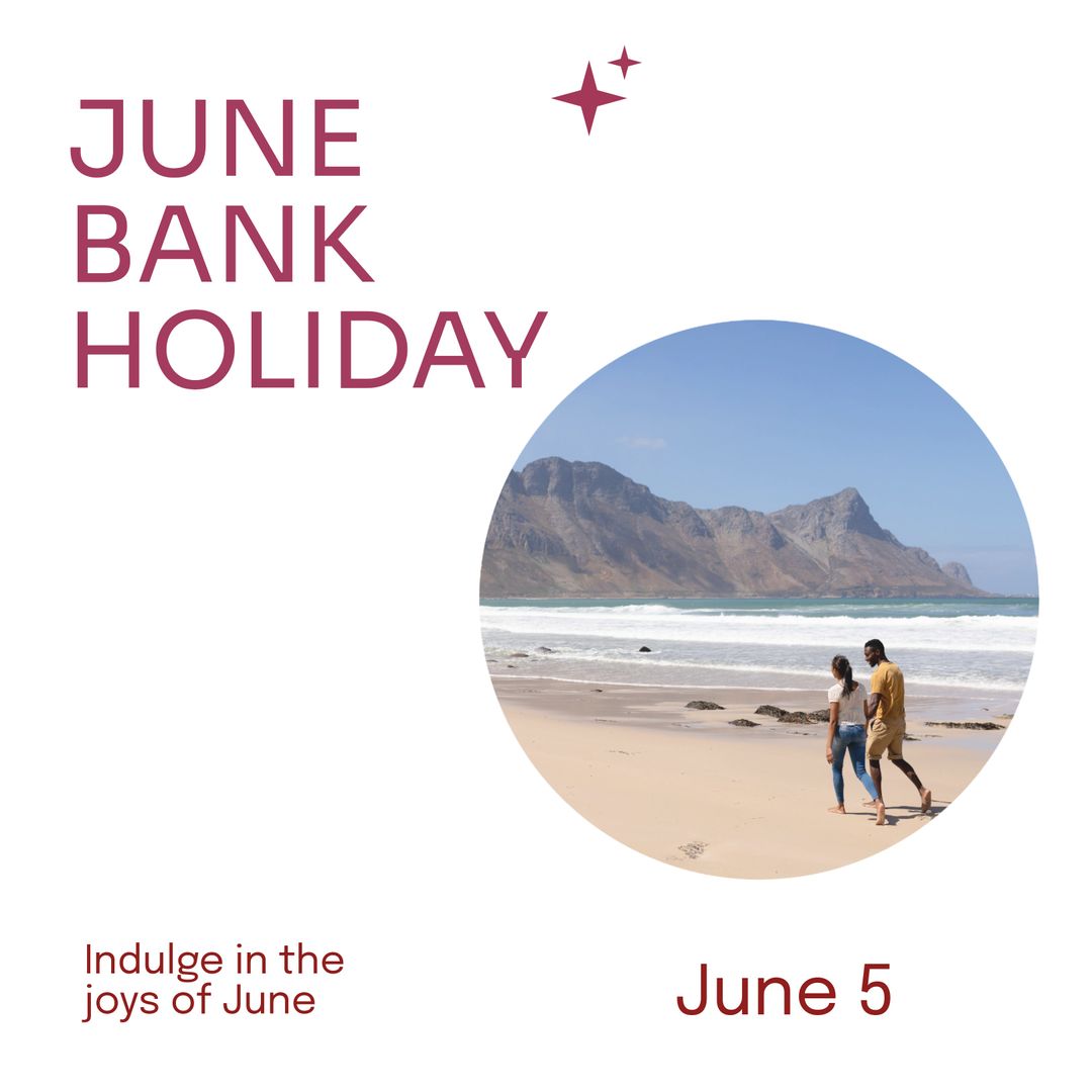 Mixed Couple Enjoying June Bank Holiday Walk on Beach