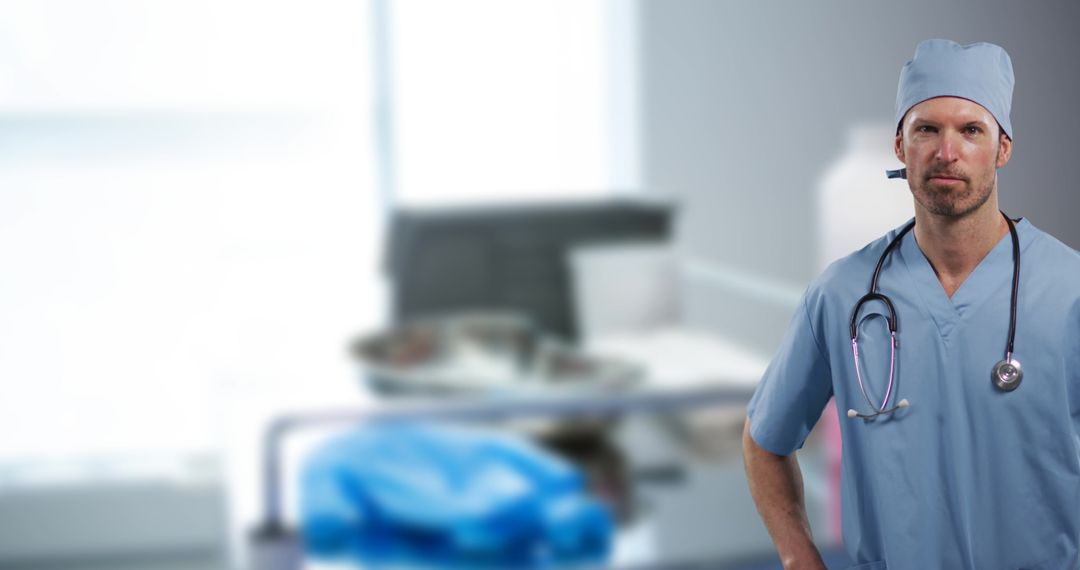 Confident Doctor in Hospital with Stethoscope