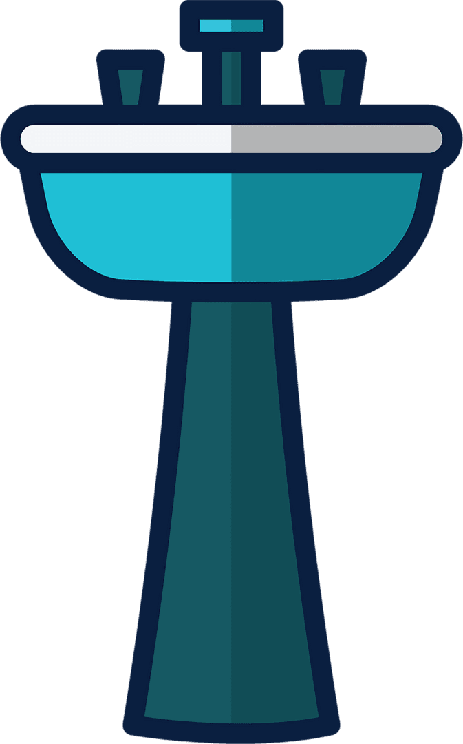 Bathroom Sink Illustration with Transparent Background for Home Design