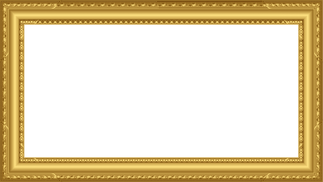 Elegant Ornate Golden Frame on Transparent Background