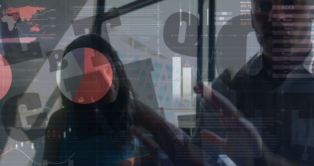 Innovative Business Strategy Planning with Futuristic Data Displays