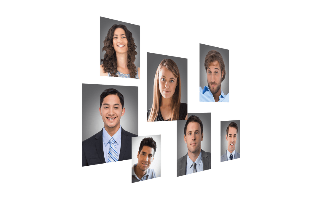 Transparent Portraits of Diverse Business People