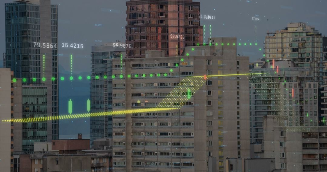 Financial Data Processing Over Urban Cityscape