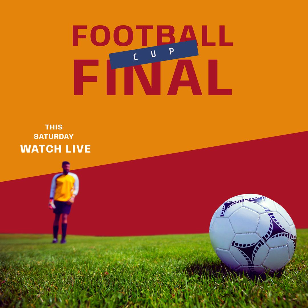 Football Cup Final Announcement with Ready Player and Ball - Download Free Stock Templates Pikwizard.com