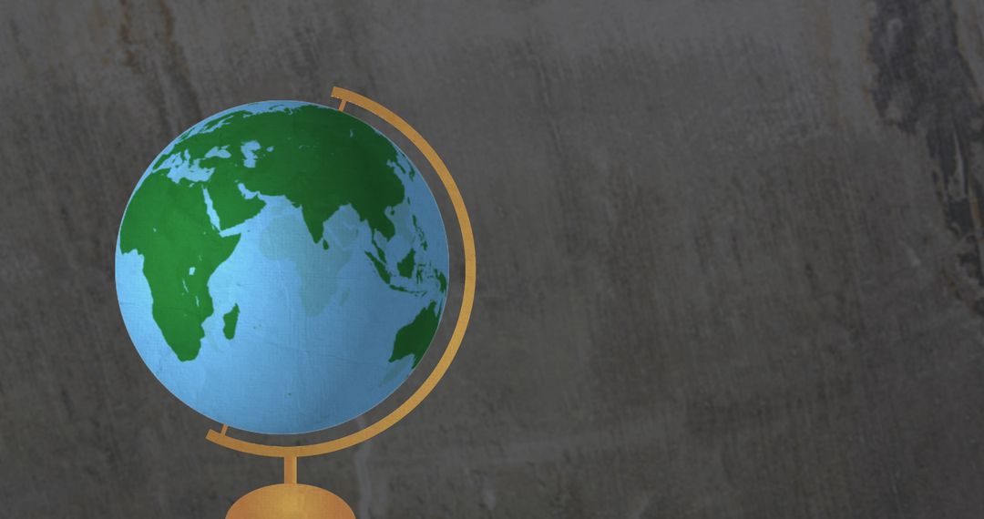 Spinning Globe on Gray Background Highlighting Education