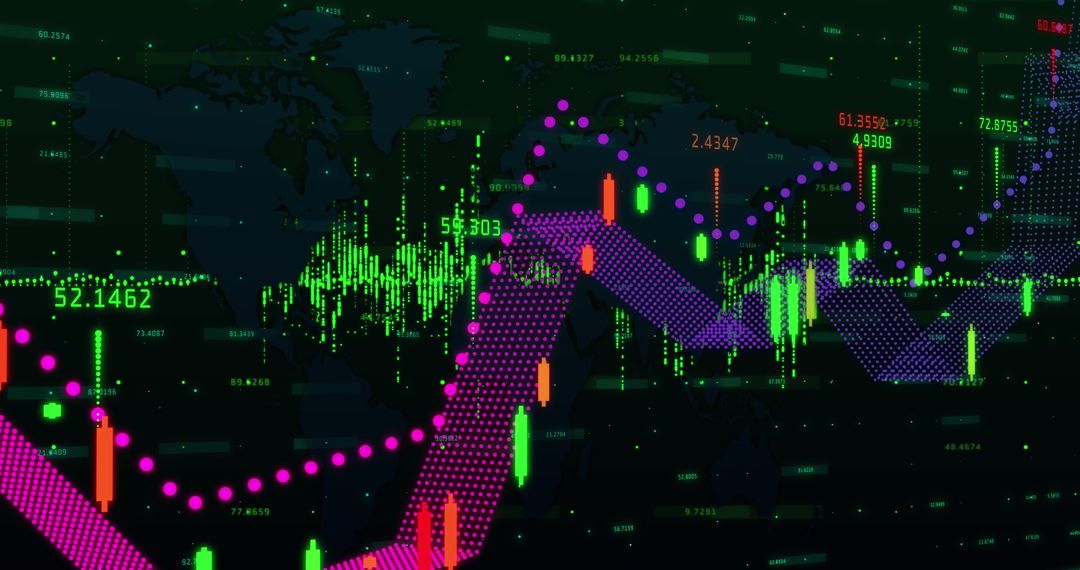 Colorful Financial Data Analytics and Global Market Trends