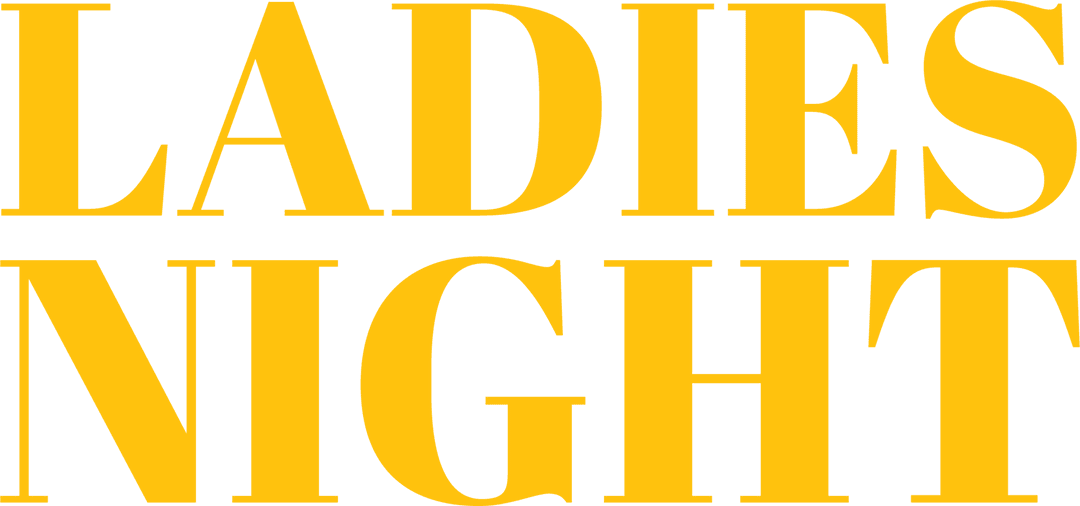 Yellow Ladies Night Text on Transparent Background