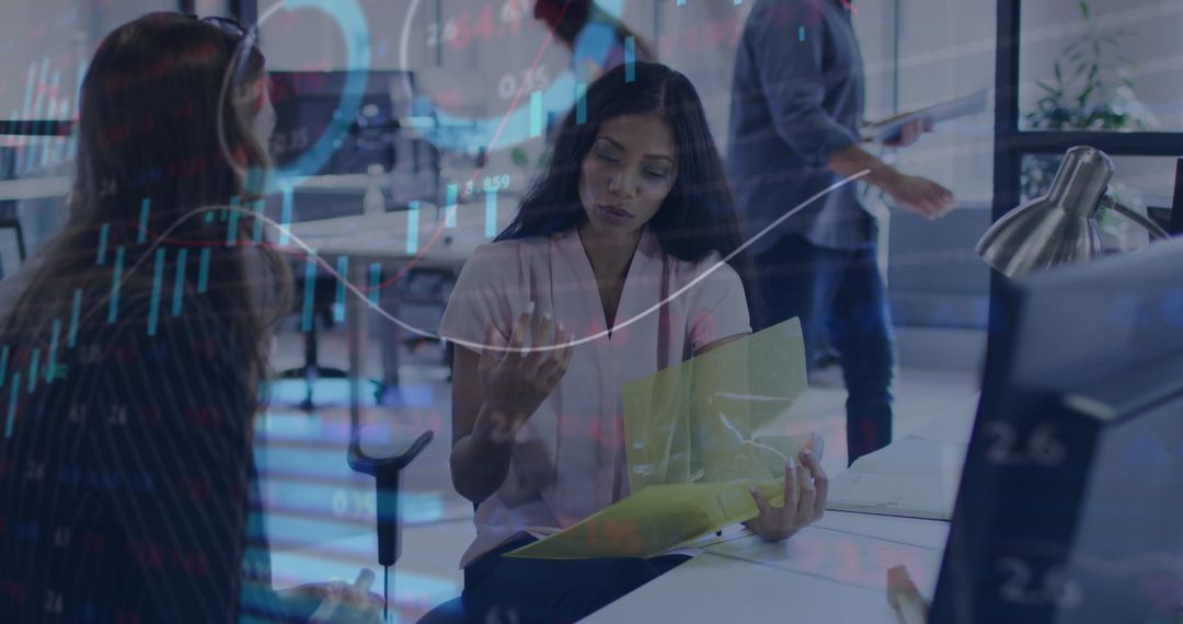 Business Analytics Team Discussing Financial Data Trends