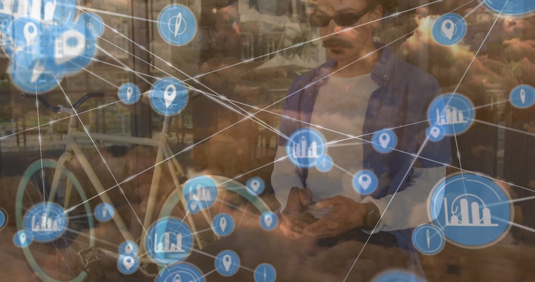 Conceptual Image of Digital Connectivity with Outdoor Elements