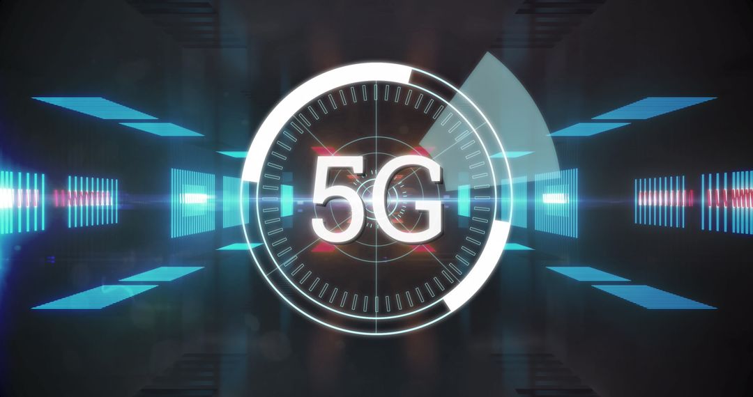 5G Network Digital Interface in Futuristic Tunnel