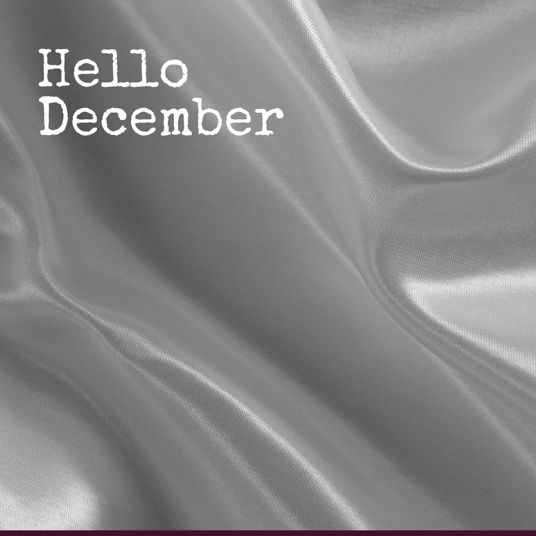 Festive Silver Background with Hello December Text