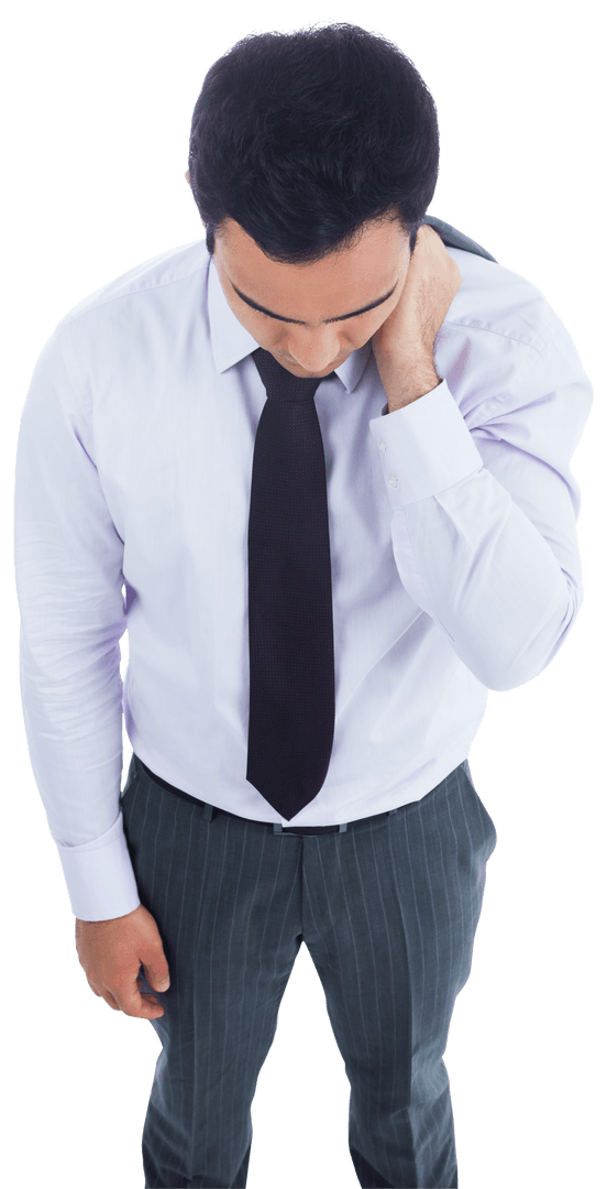 Transparent Businessman in Formal Attire on Isolated Background