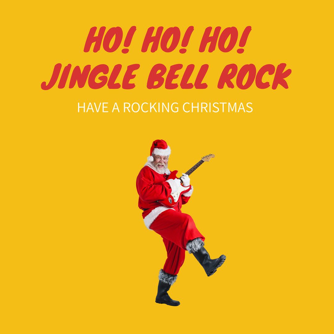 Santa Claus Joyfully Playing Guitar for Festive Holiday Celebration