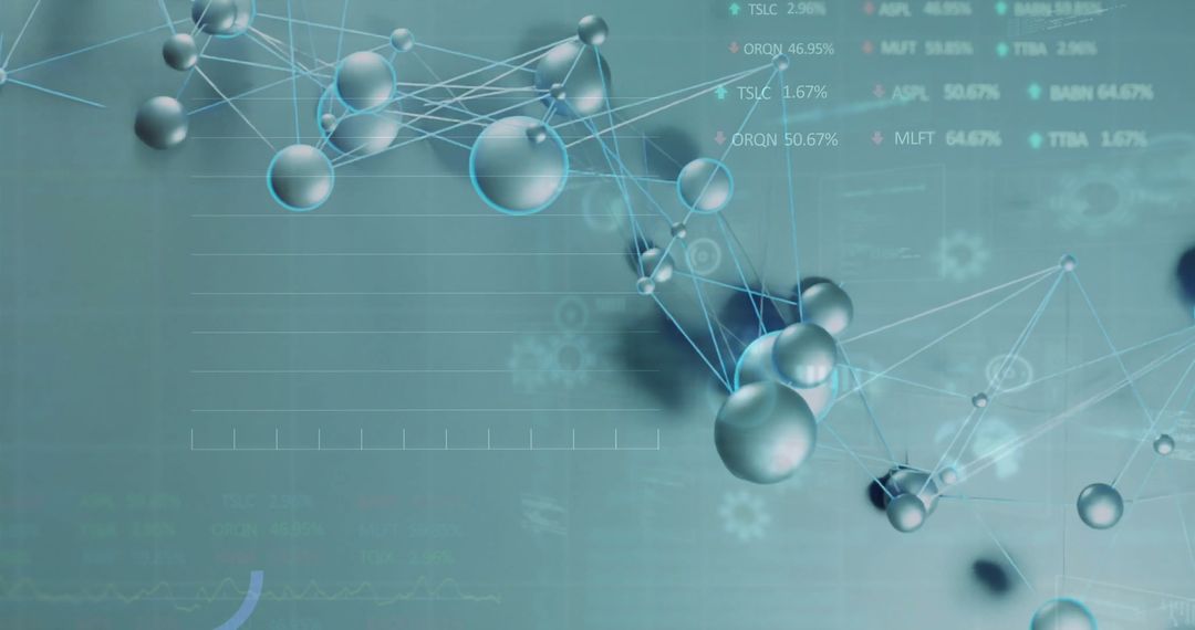 Abstract Network Connections Representing Global Data