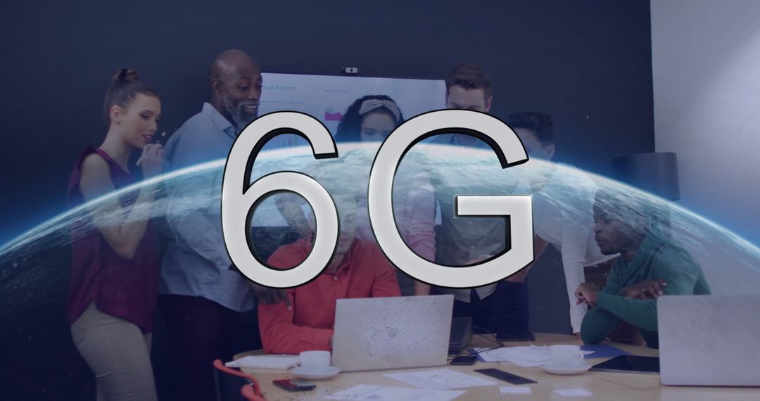 Team Discussing Future of 6G Technology in Meeting Room