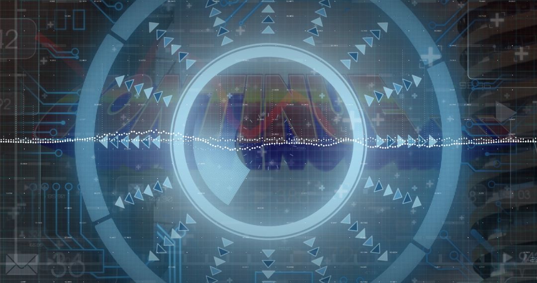 Futuristic HUD Display with Interactive Waveform Circle