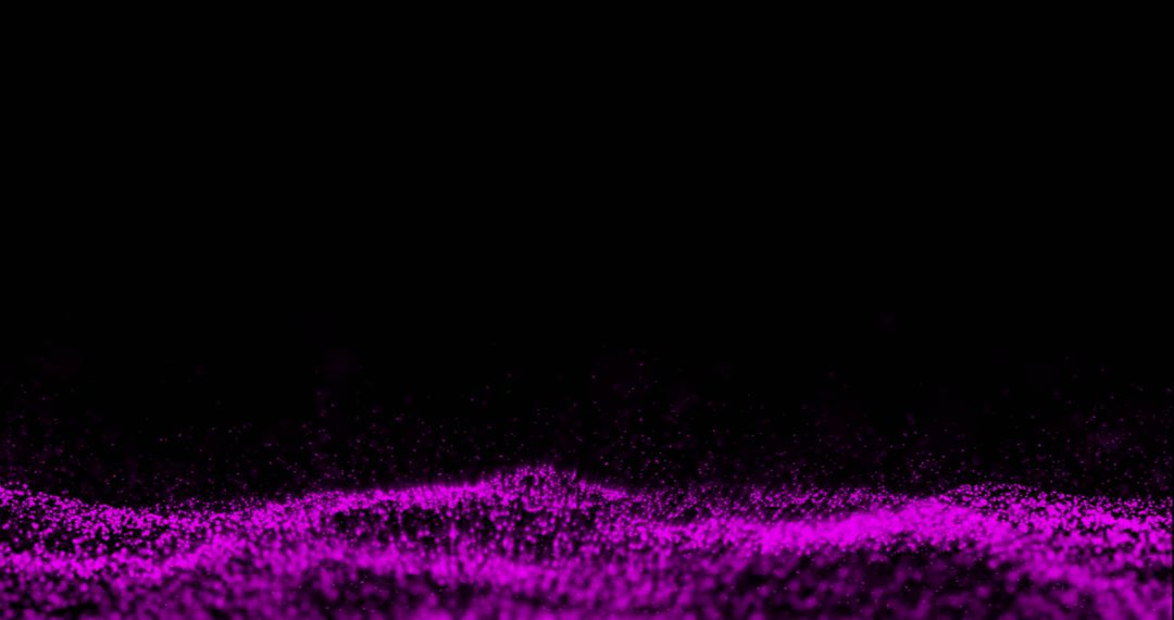 Abstract Pink Waves of Glowing Particles on Black Background