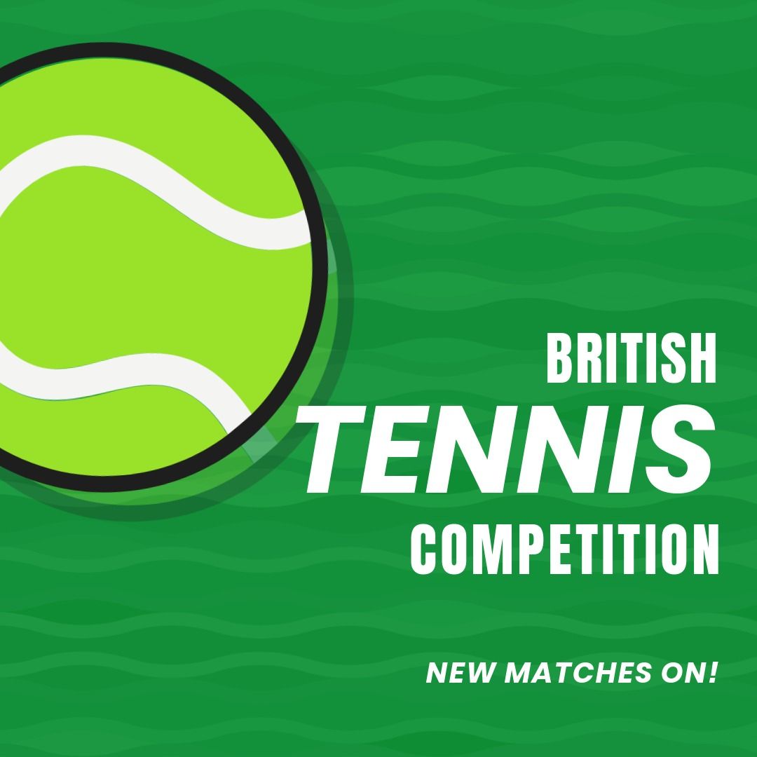 British Tennis Competition Announcement with Green Tennis Ball - Download Free Stock Templates Pikwizard.com