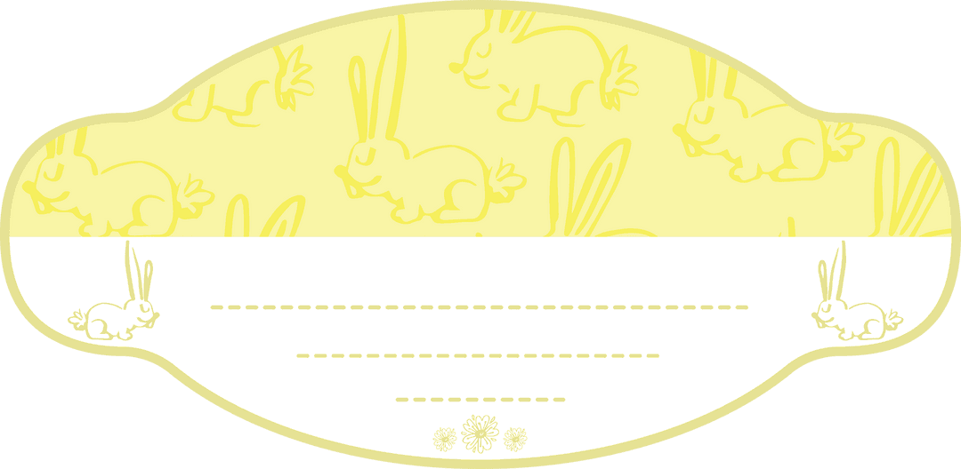 Cartoon Rabbit Emblem with Transparent Background for Kids’ Designs