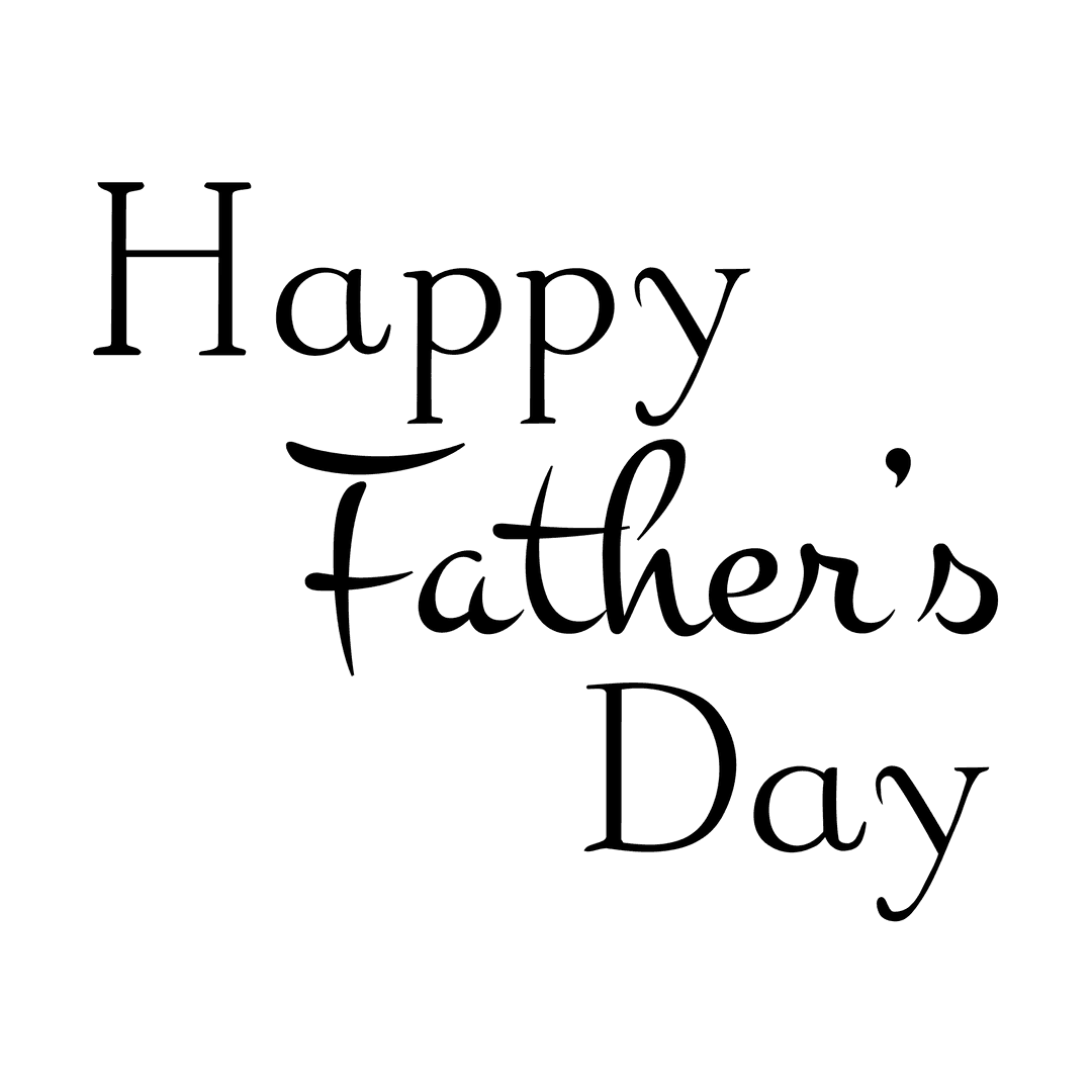 Father's Day Lettering on Transparent Background Isolated