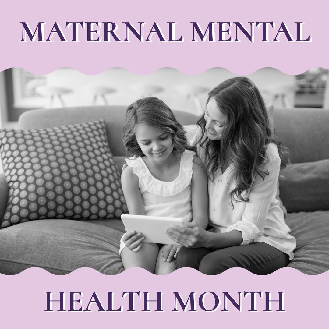 Smiling Mother Spending Time with Daughter on Couch