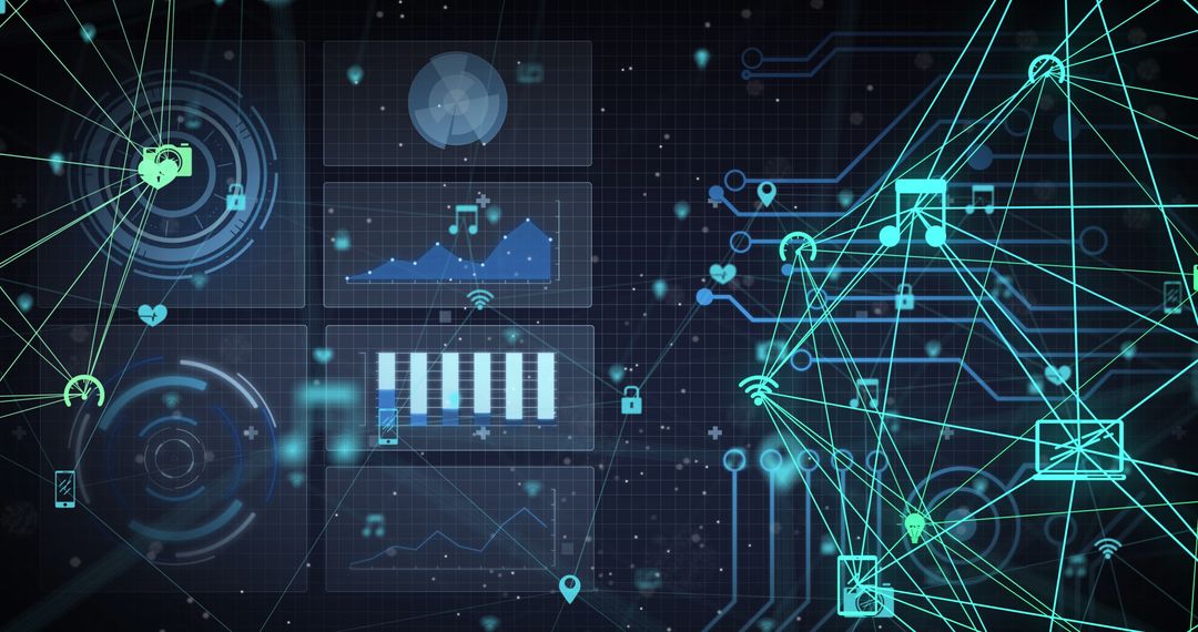 Futuristic Digital Technology Interface with Spinning Globe