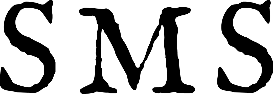 Black SMS Text on Transparent PNG Background