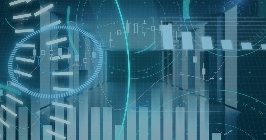 Futuristic Corridors with Translucent Data Projections