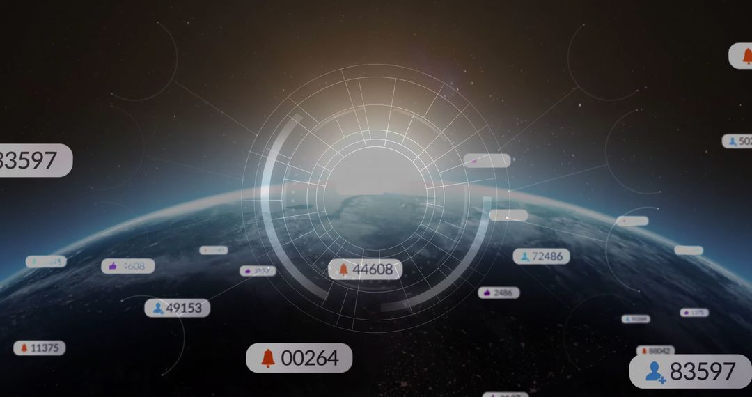 Futuristic Analytic Interface Above Earth Horizon Series