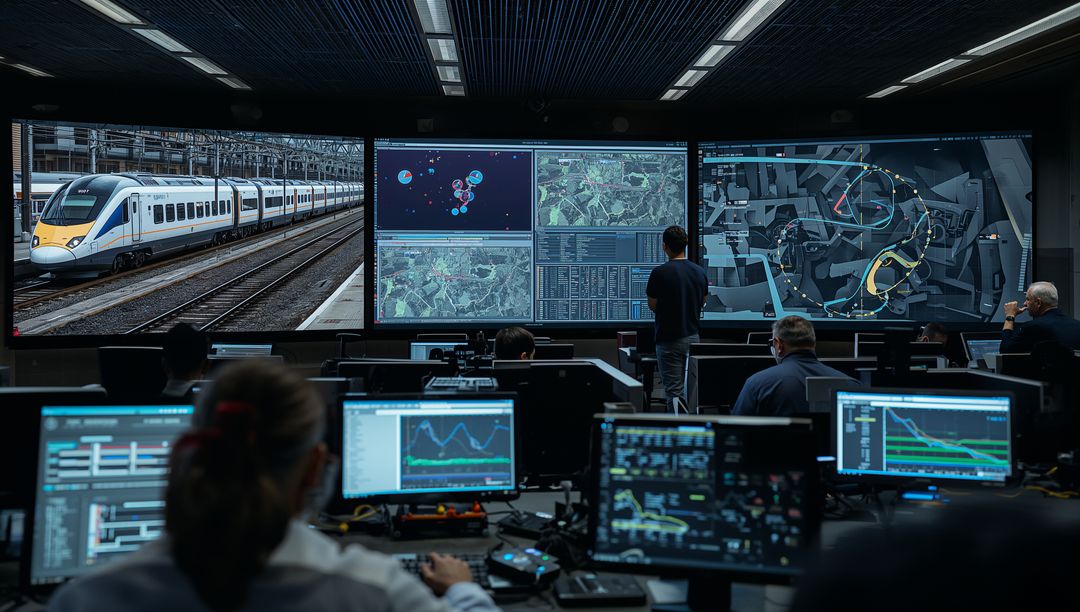Control Room Operator Analyzing Data Display on Digital Wall