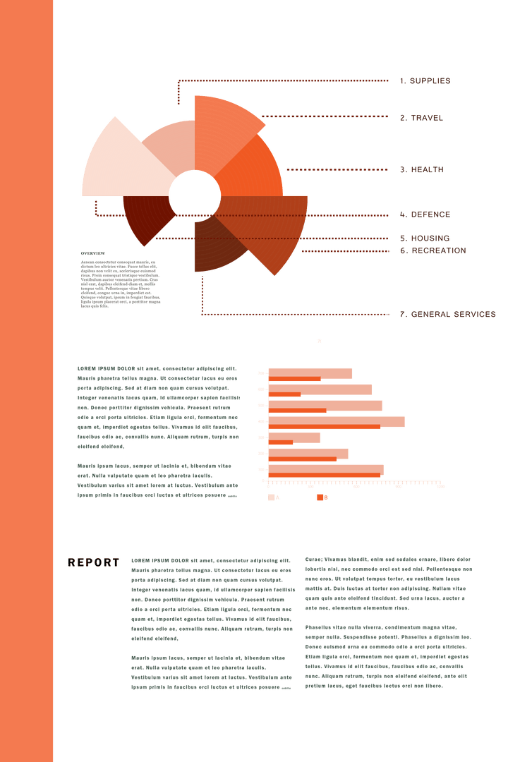 Business Report Chart on Transparent Background